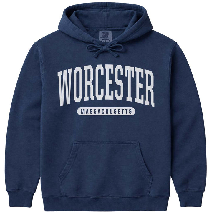 Worcester Massachusetts Hooded Sweatshirt - Navy