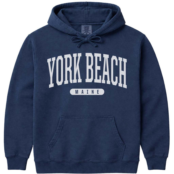 York Beach Maine Campus Style Hoodie - Navy