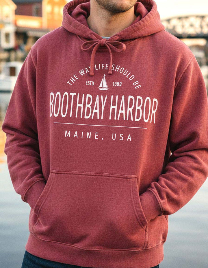 Boothbay Harbor Hoodie Lifestyle Male