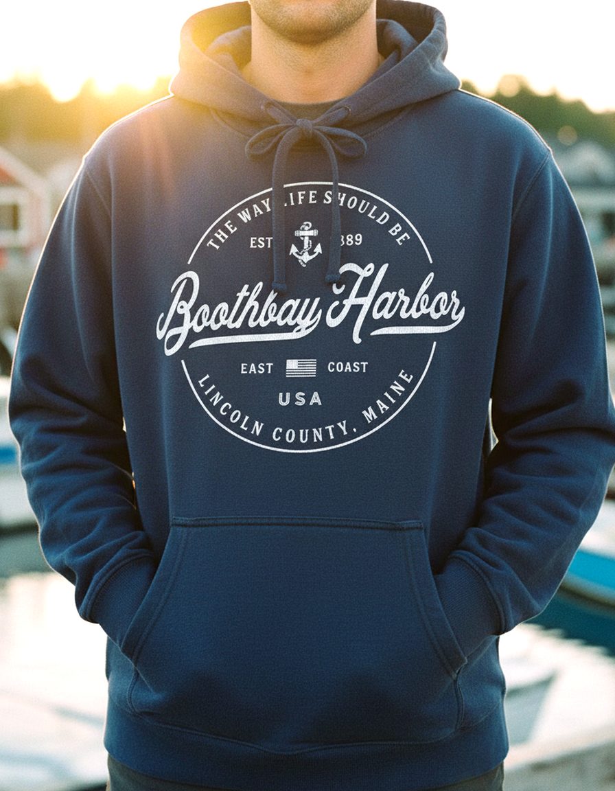 Boothbay Harbor Hoodie Lifestyle Male