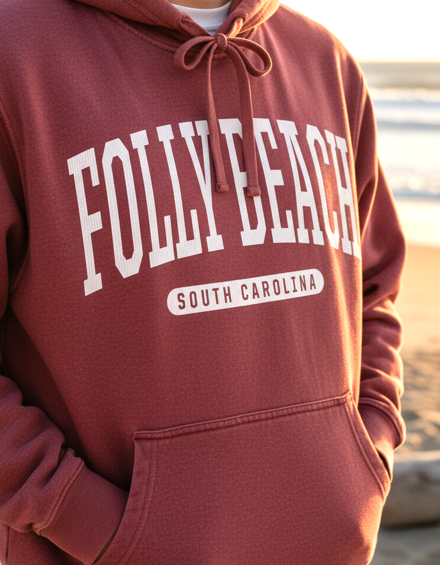 Folly Beach Hoodie Lifestyle