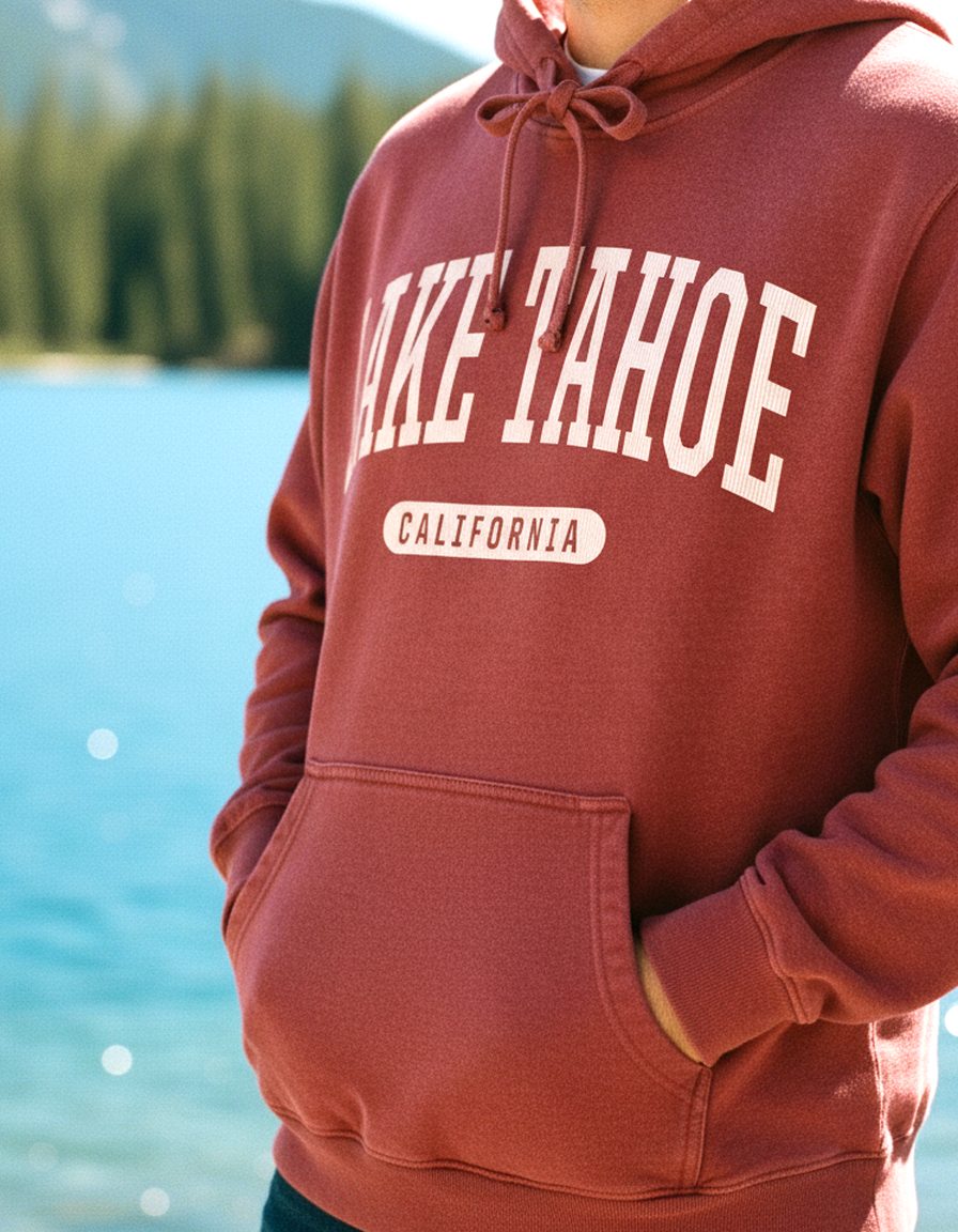 Lake Tahoe Hoodie Lifestyle Male