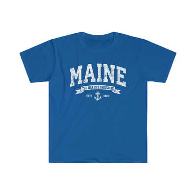 Maine Shirt - The Way Life Should Be Nautical Anchor Unisex Vacation T-Shirt-207 Threads