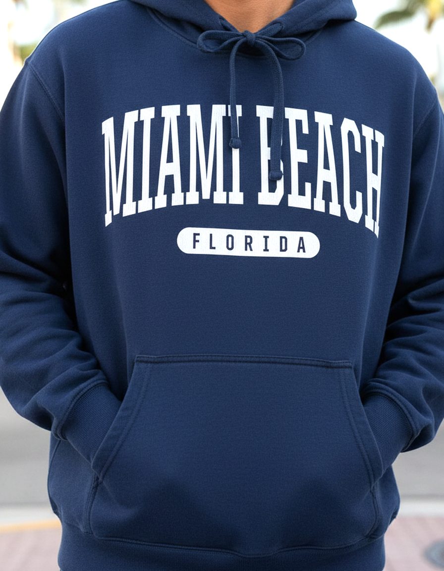 Miami Beach Hoodie Lifestyle Male