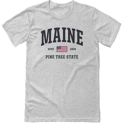 Patriotic Maine T-Shirt - USA Flag 4th of July Tee