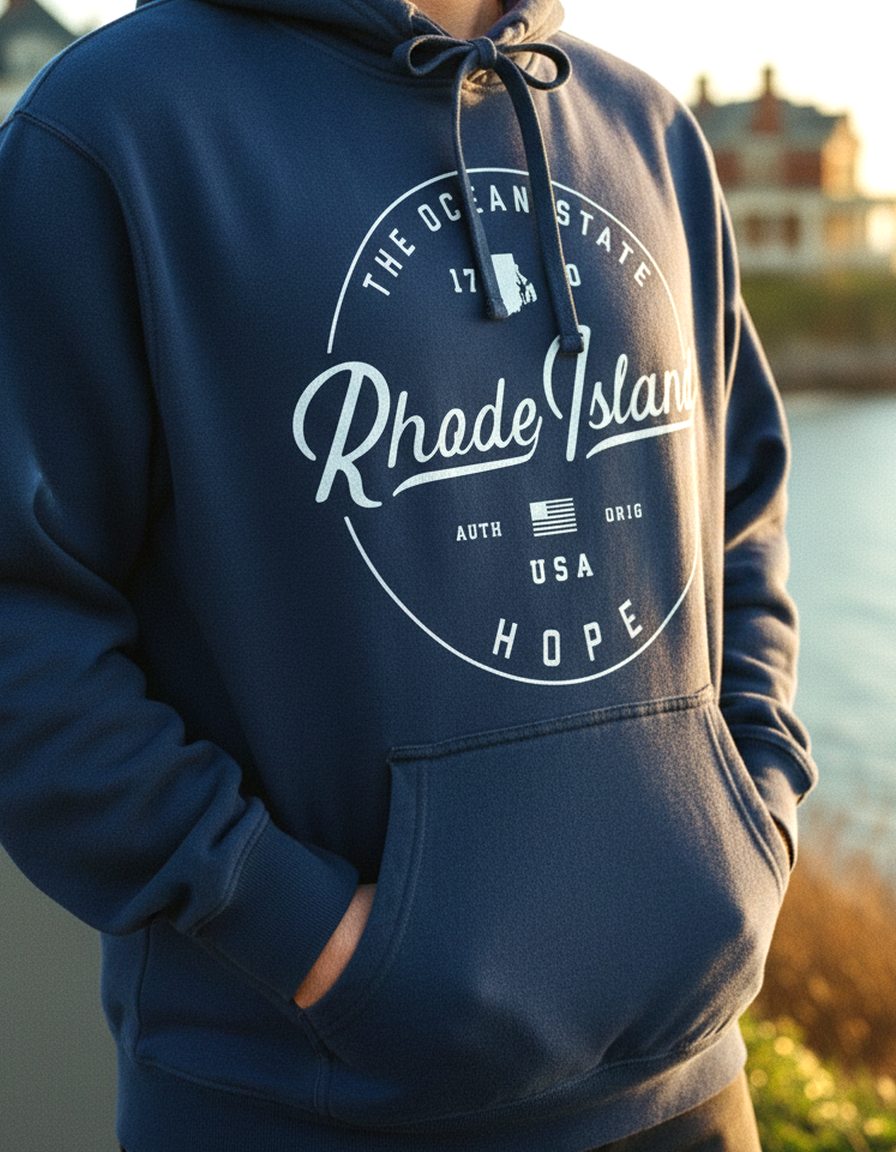Rhode Island Hoodie Lifestyle Male