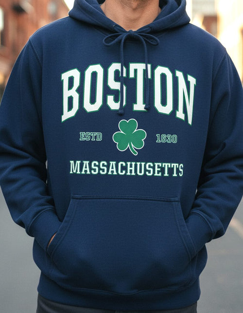 Green Boston Shamrock St Patricks Day Hoodie