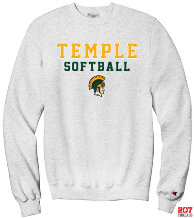 Temple Academy Softball,  Block Letter Champion Crewneck Sweatshirt-207 Threads