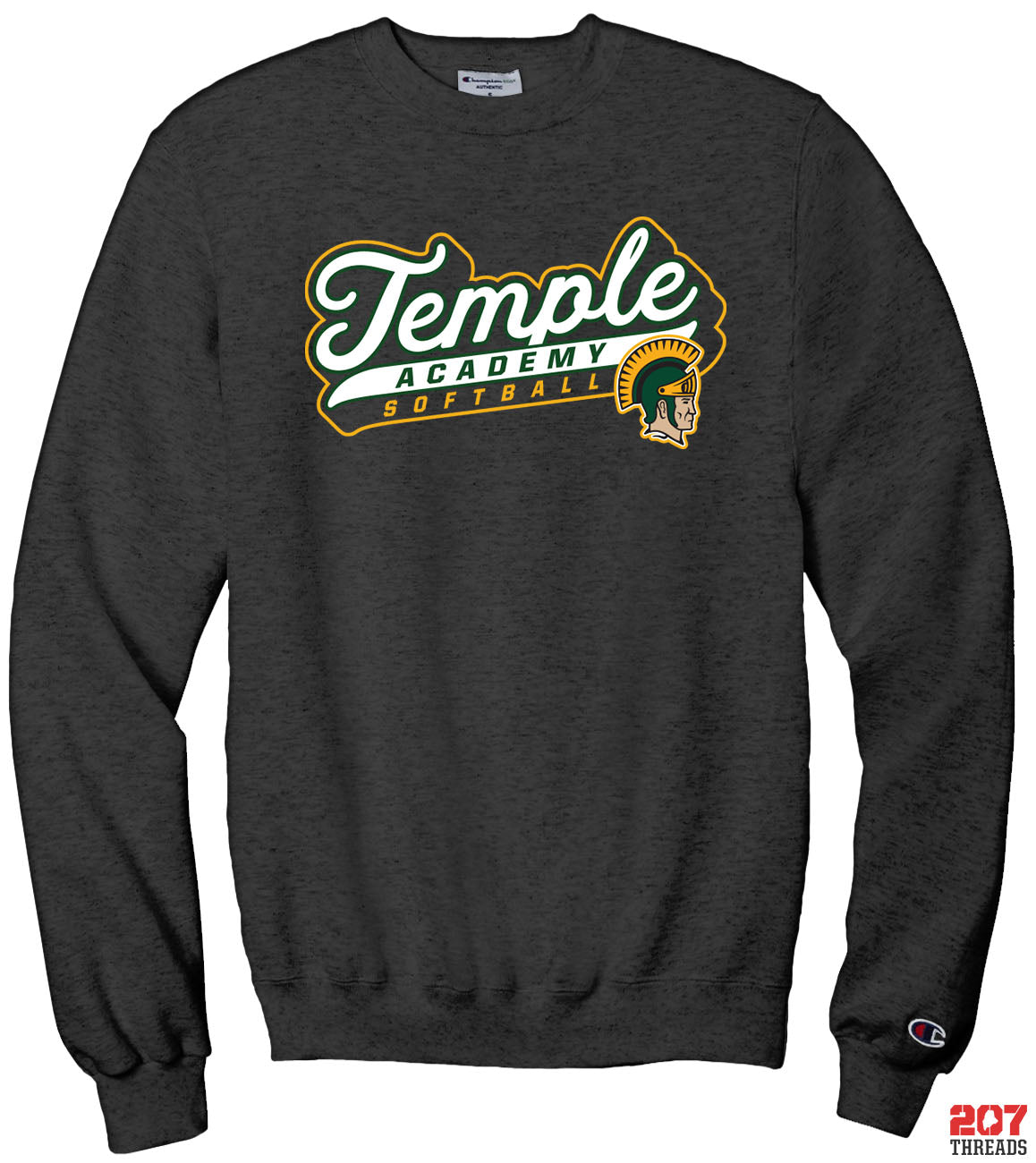 Temple Academy - Softball Script Logo - Champion Sweatshirt-207 Threads
