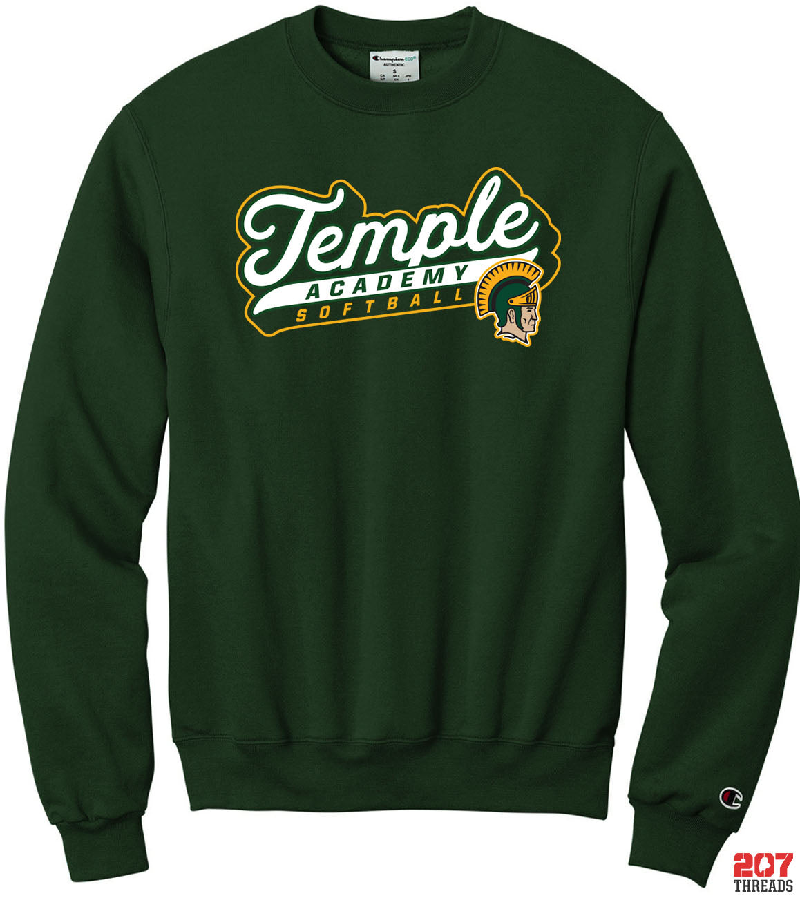 Temple Academy - Softball Script Logo - Champion Sweatshirt-207 Threads