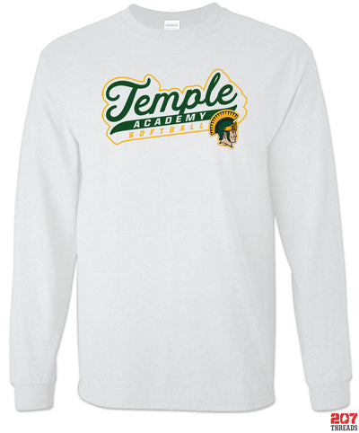 Temple Academy - Softball Script Logo - Unisex T-Shirt & Long Sleeve Shirt-207 Threads