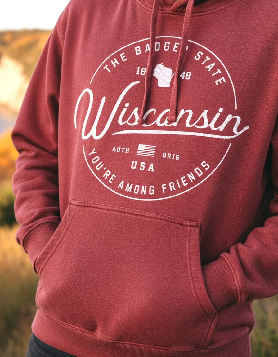 Wisconsin Hoodie Lifestyle Male