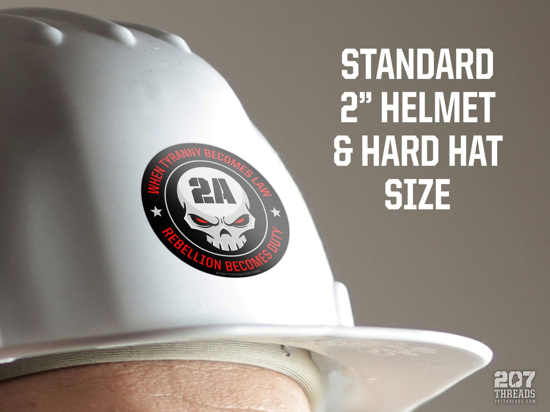 2A When Tyranny Becomes Law Rebellion Becomes Duty Sticker Patriotic Decal USA 2nd Amendment Skull Patriotism USA Constitution We The People