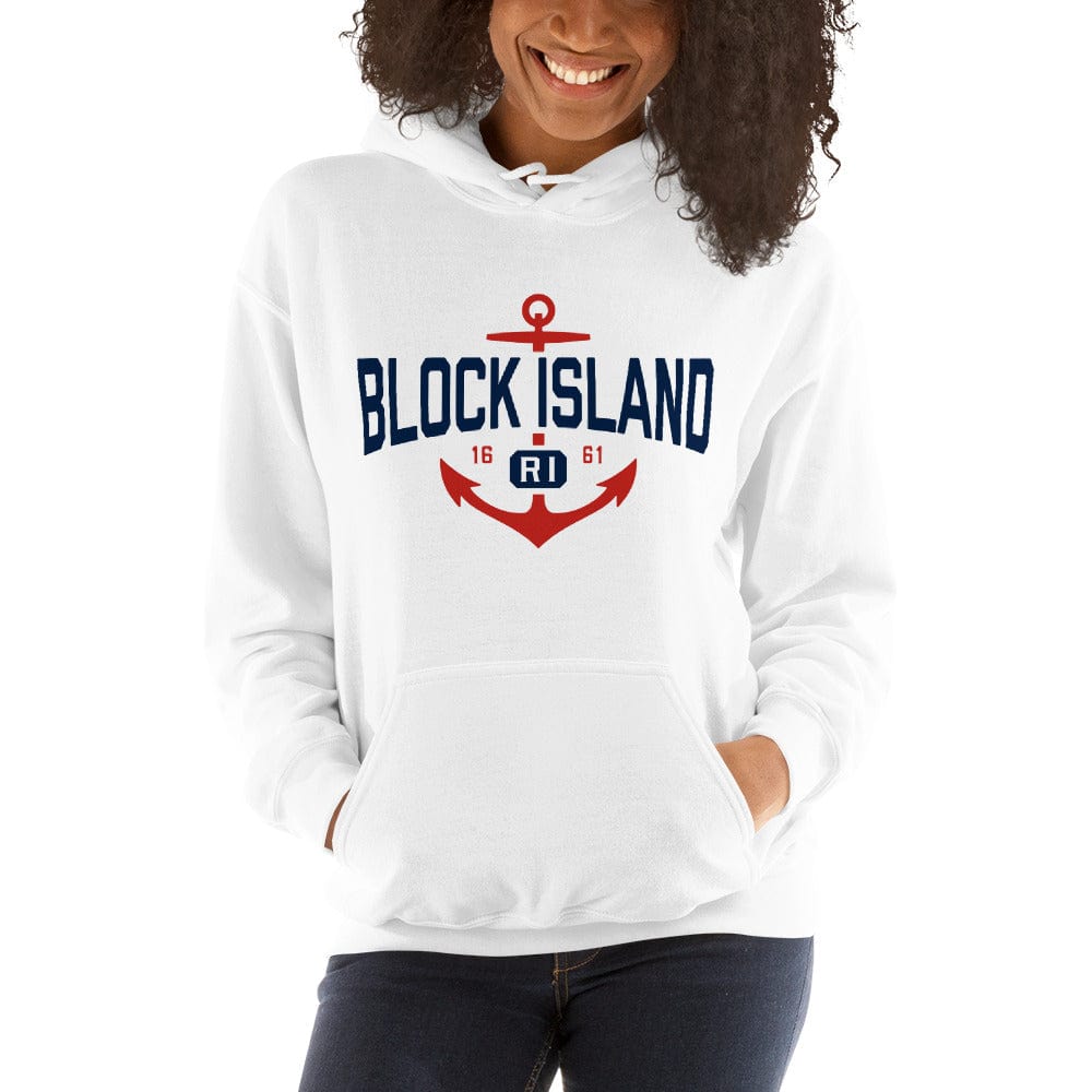Anchor Nautical Block Island Rhode Island Hoodie Sweatshirt
