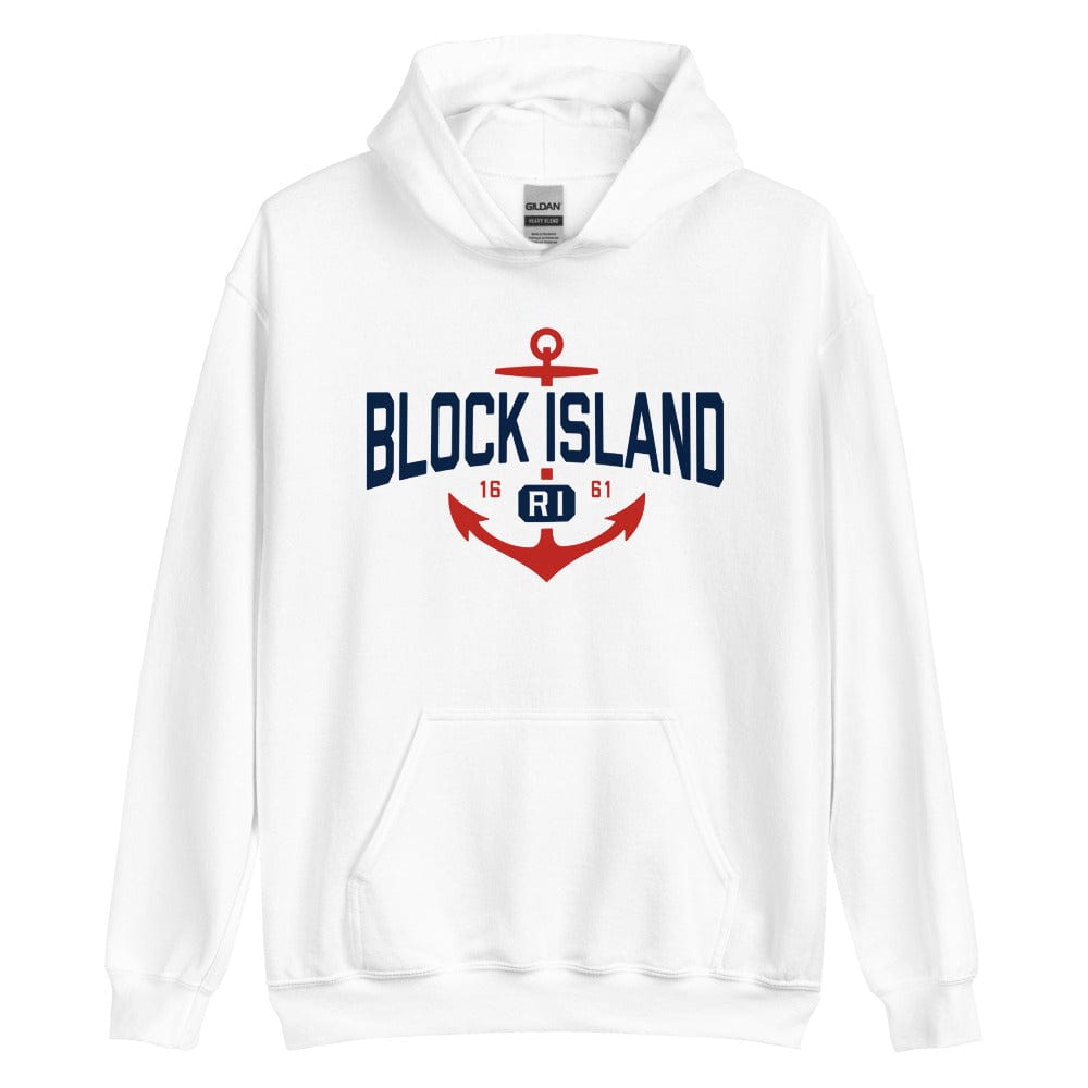 Anchor Nautical Block Island Rhode Island Hoodie Sweatshirt