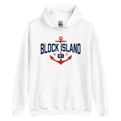 Anchor Nautical Block Island Rhode Island Hoodie Sweatshirt