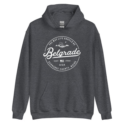 Belgrade Lakes Sweatshirt - Maine Travel Vacation Logo Souvenir Hoodie