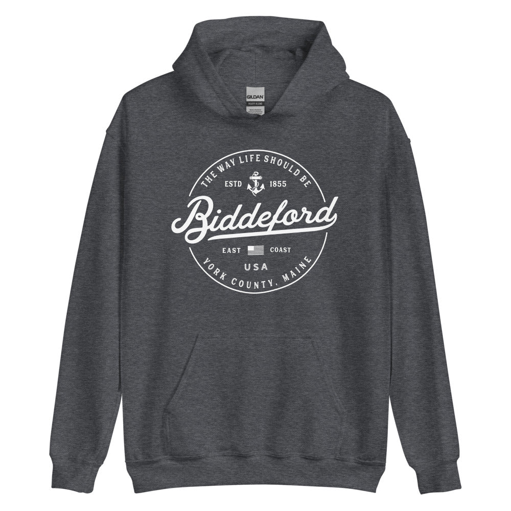 Biddeford Sweatshirt - Maine Travel Vacation Logo Souvenir Hoodie