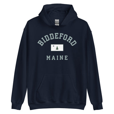 Biddeford Sweatshirt - Vintage Biddeford Maine 1901 Flag Hooded Sweatshirt