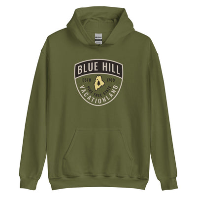 Blue Hill Maine Guide Badge, Warden-Style Hooded Sweatshirt (Hoodie)