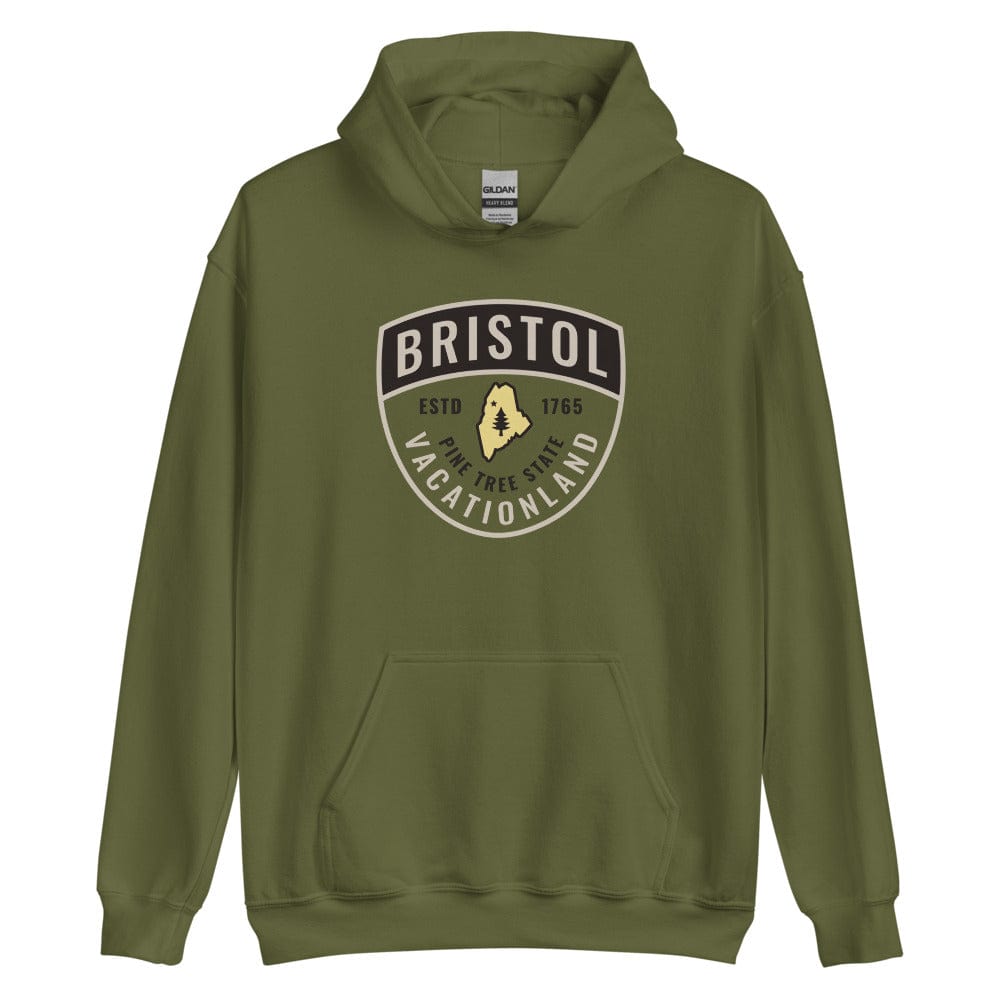 Bristol Maine Guide Badge, Warden-Style Hooded Sweatshirt (Hoodie)