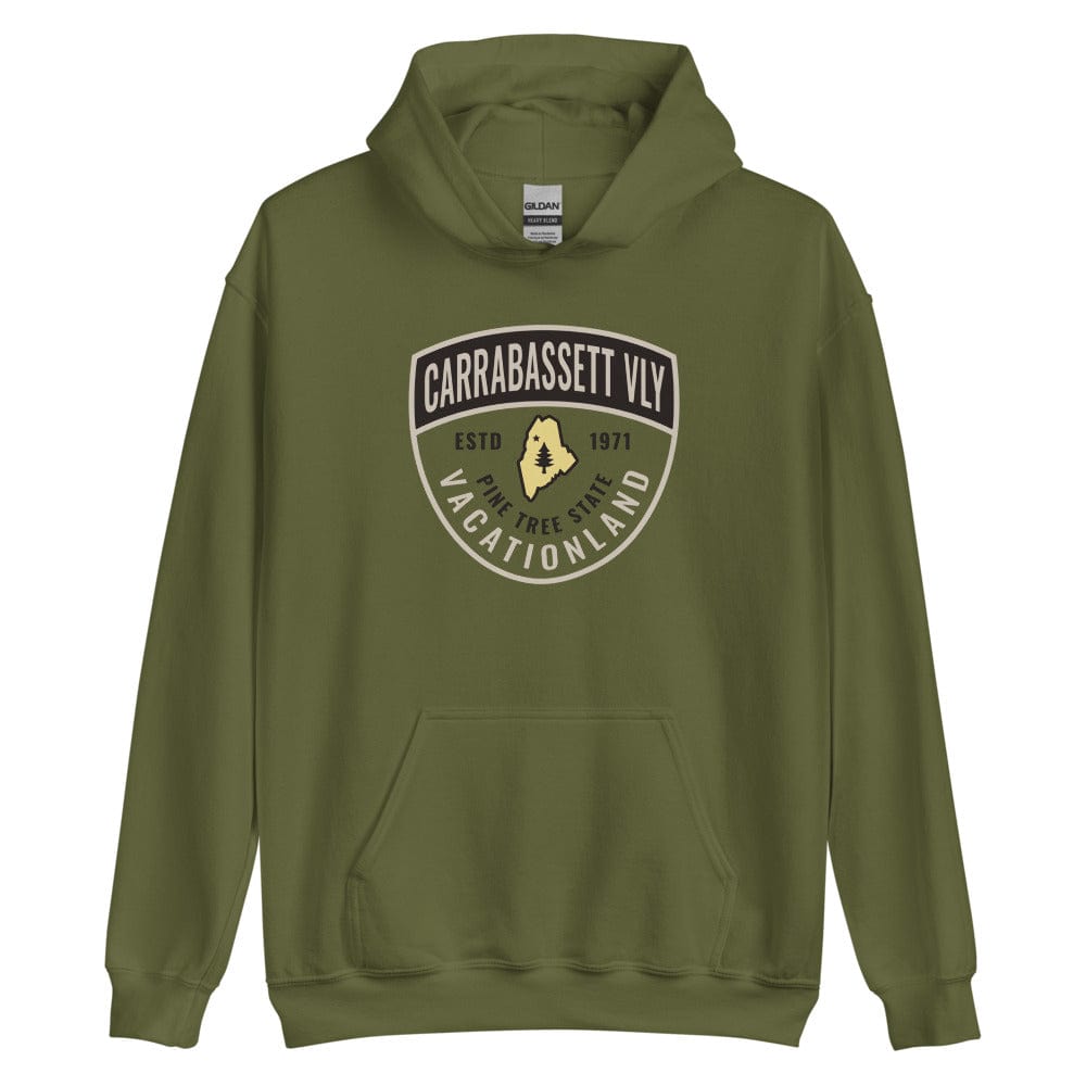 Carrabassett Valley Maine Guide Badge, Warden-Style Hooded Sweatshirt (Hoodie)