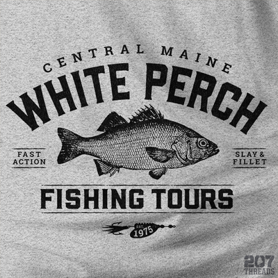 Central Maine White Perch Fishing Tours - Maine Fishing T-Shirt - 207 Threads