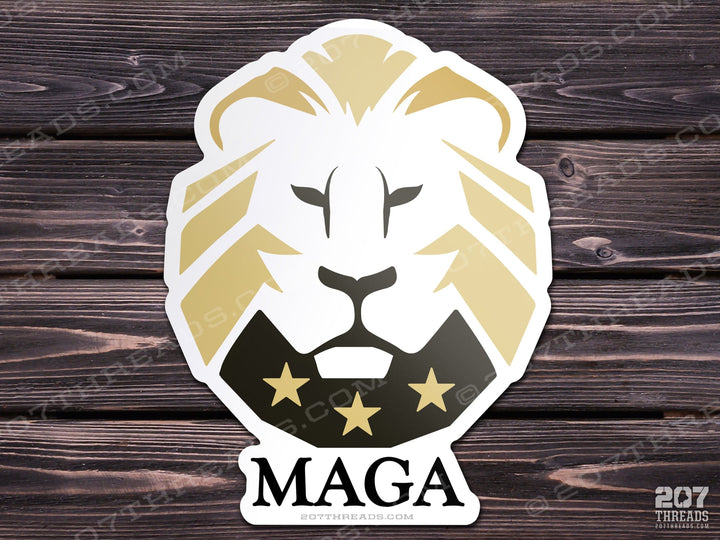 Classy Trump MAGA Lion Sticker The Patriot Party Decal - Black & Gold Trump 2024 Make America Great Again USA