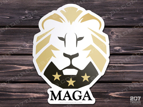 Classy Trump MAGA Lion Sticker The Patriot Party Decal - Black & Gold Trump 2024 Make America Great Again USA