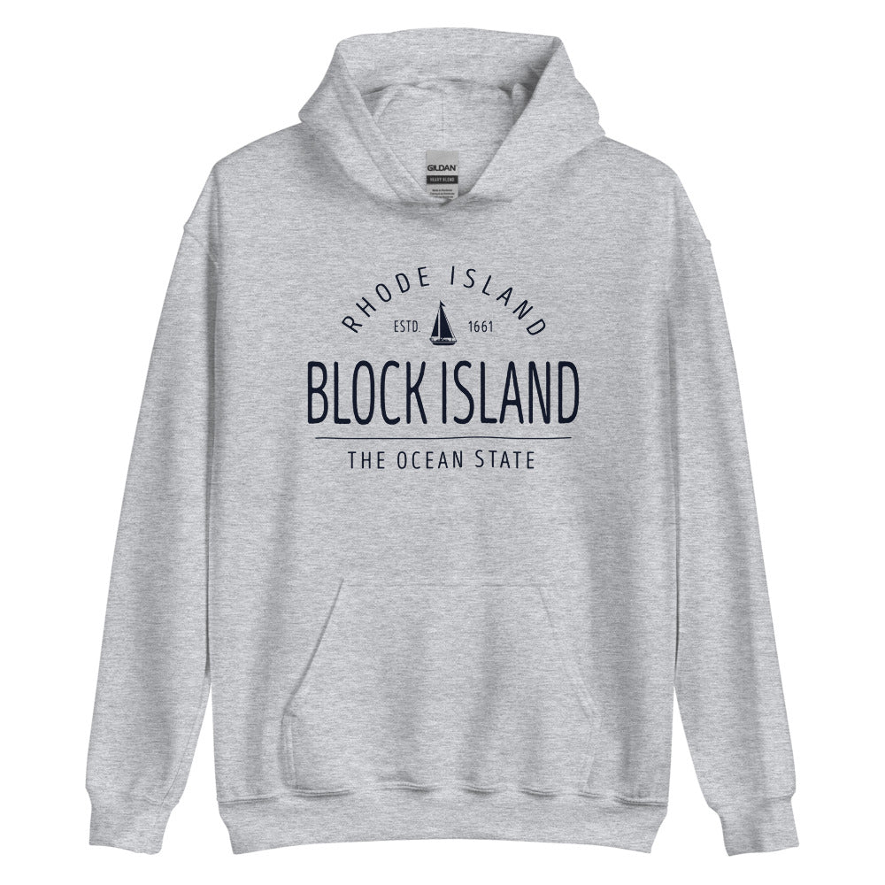 Cute Block Island Sailboat Hoodie | Coastal Rhode Island The Ocean State Sweatshirt