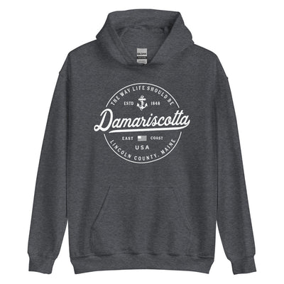 Damariscotta Sweatshirt - Maine Travel Vacation Logo Souvenir Hoodie