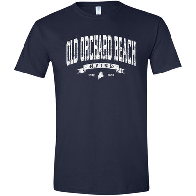 Distressed Vintage Old Orchard Beach T-Shirt - Maine State Icon with Banner & Established Date - Comfy Soft T-Shirt (Unisex Tee) - 207 Threads