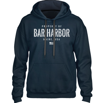 Distressed Vintage Property of Bar Harbor Maine Sweatshirt - Heavy & Warm Hooded Sweatshirt (Unisex Hoodie) - 207 Threads