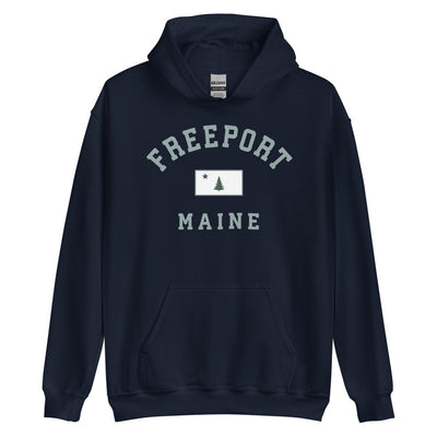 Freeport Sweatshirt - Vintage Freeport Maine 1901 Flag Hooded Sweatshirt