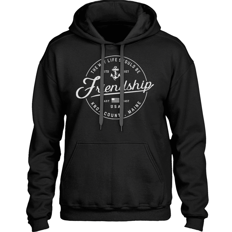 Friendship Maine Badge Town Circle Logo - Heavy, Cozy & Warm Unisex Hoodie - 207 Threads