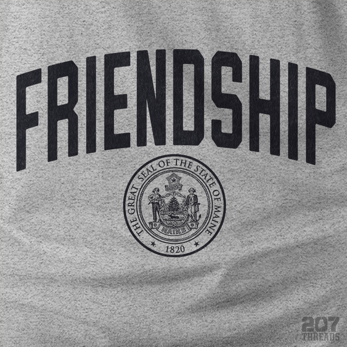 Friendship Maine College University School Campus Style Heavy & Warm Unisex Hoodie - 207 Threads