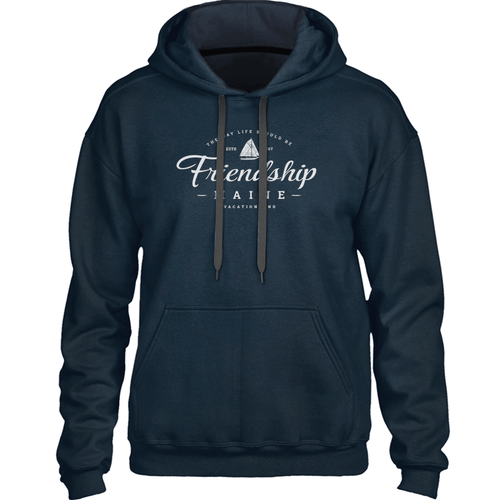 Friendship Maine Sweatshirt - Friendship Sloop Sailboat Graphic - Heavy & Warm Unisex Hoodie