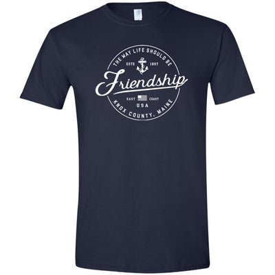 Friendship Maine T-Shirt - Anchor Knox County Badge Town Circle Logo  - Comfy Soft, Semi-Fitted Tee (Unisex) - 207 Threads