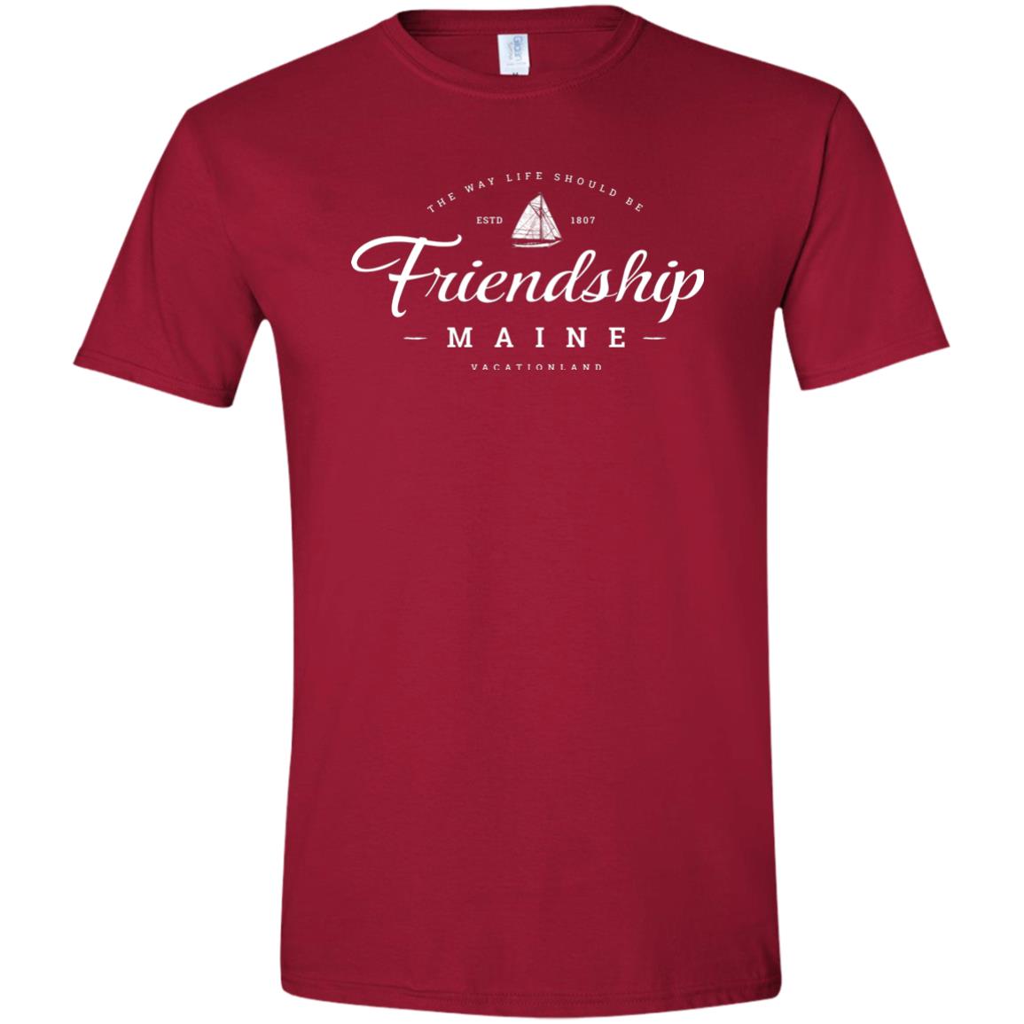 Friendship Maine T-Shirt - Friendship Sloop Sailboat Graphic - Comfy Soft T-Shirt (Unisex Tee) - 207 Threads