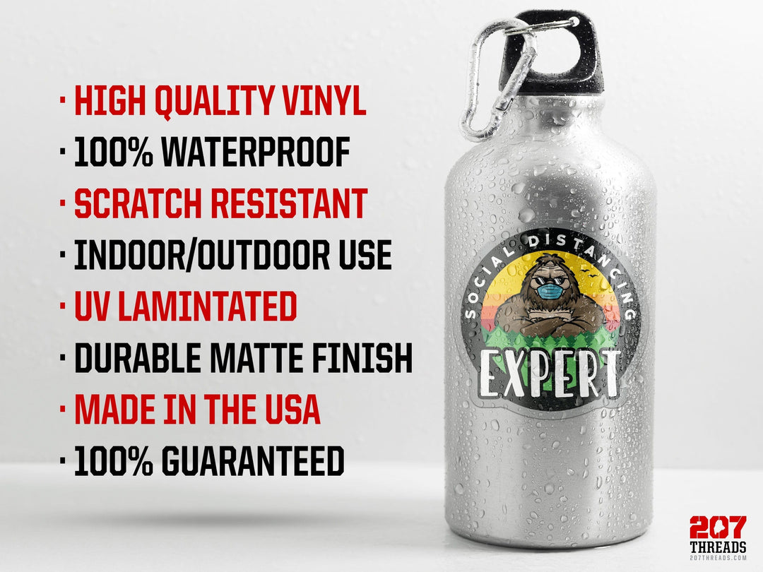 Funny Bigfoot Social Distancing Expert Sticker