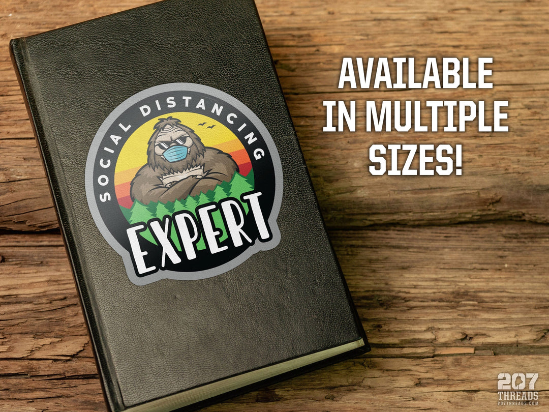 Funny Bigfoot Social Distancing Expert Sticker