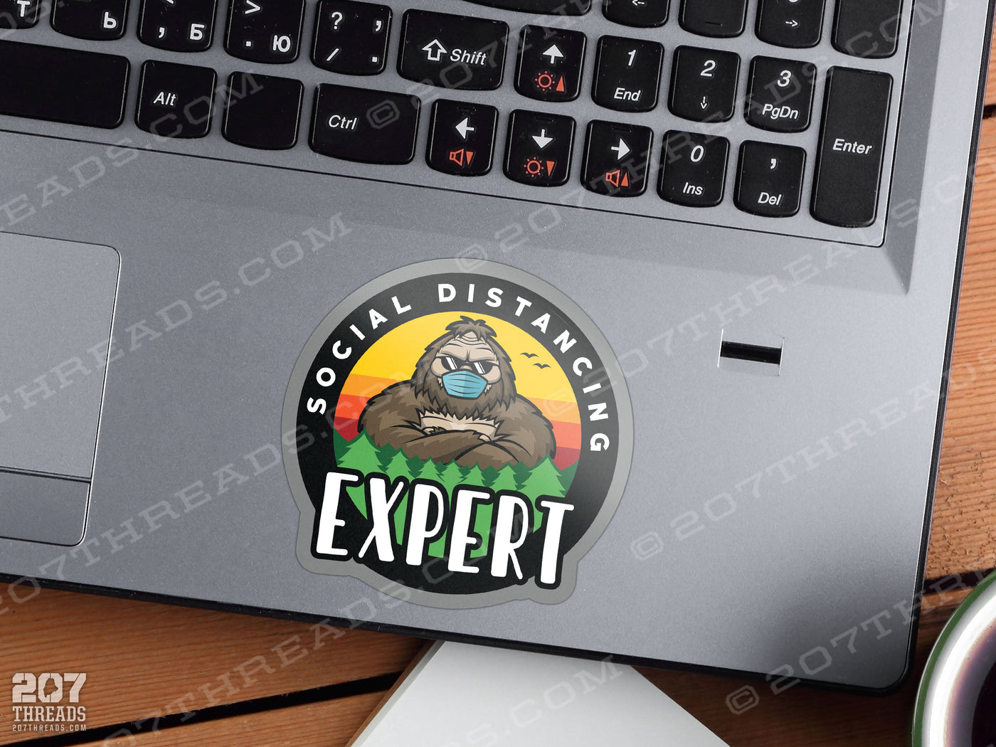 Funny Bigfoot Social Distancing Expert Sticker