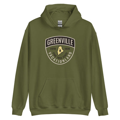 Greenville Maine Guide Badge, Warden-Style Hooded Sweatshirt (Hoodie)