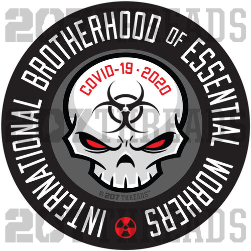 International Brotherhood of Essential Workers Stickers - Covid19 Corona Virus Pandemic Decals - GRAY
