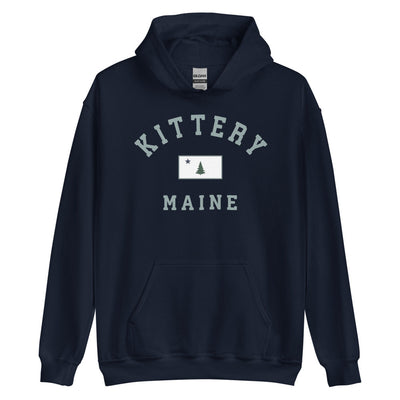 Kittery Sweatshirt - Vintage Kittery Maine 1901 Flag Hooded Sweatshirt