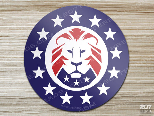 MAGA Trump 2024 Lion Sticker, 13 Stars American Patriotic Decal, Make America Great Again Constitution We The People Forever USA Patriot