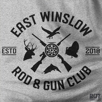 East Winslow Maine Rod & Gun Club Hunting & Fishing T-Shirt - 207 Threads