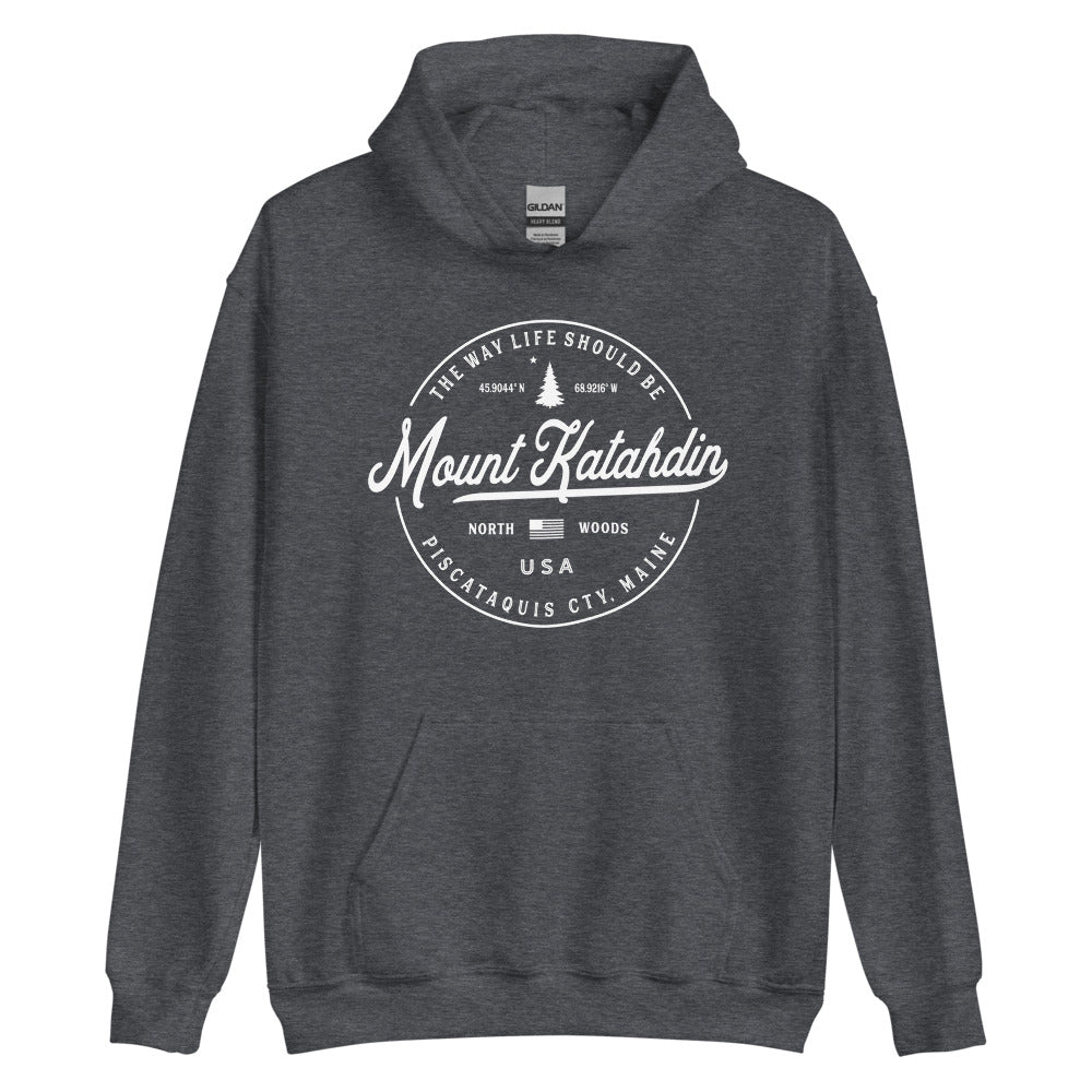 Mount Katahdin Sweatshirt - Maine Travel Vacation Logo Souvenir Hoodie