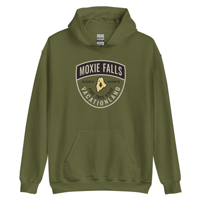 Moxie Falls Maine Guide Badge, Warden-Style Hooded Sweatshirt (Hoodie)