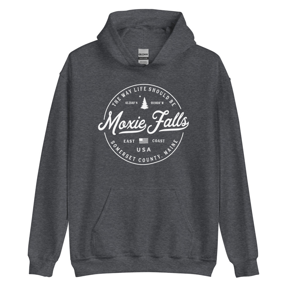 Moxie Falls Sweatshirt - Maine Travel Vacation Logo Souvenir Hoodie